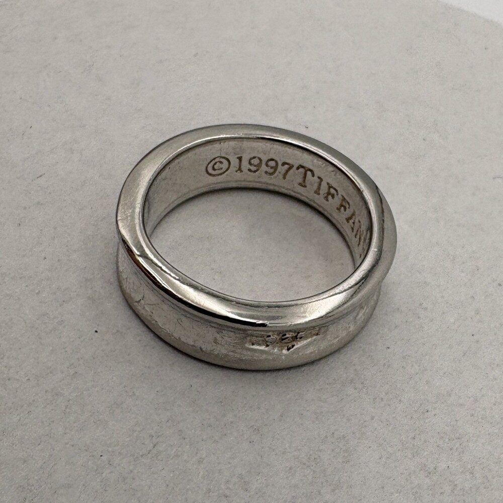 Tiffany & Co. 1837 Medium Concave Band Ring Sterling Silver - Size 7, Gift Set - Picture 8 of 15